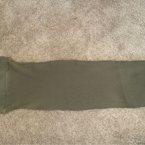 Zara Olive Ribbed Pencil Skirt